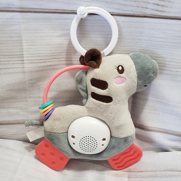 Moni Zebra Plush Musical Toy Soother Teether Sensory Embroidered 7 Inch - Picture 6 of 8